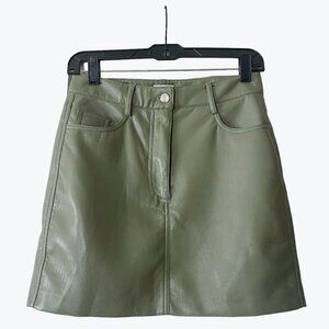ARITZIA Wilfred Chemistry Mini Skirt Vegan Faux Leather with Pockets Size 6 NWOT